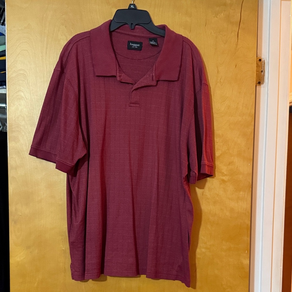 Haggar Men's Deep Red Polo Shirt
